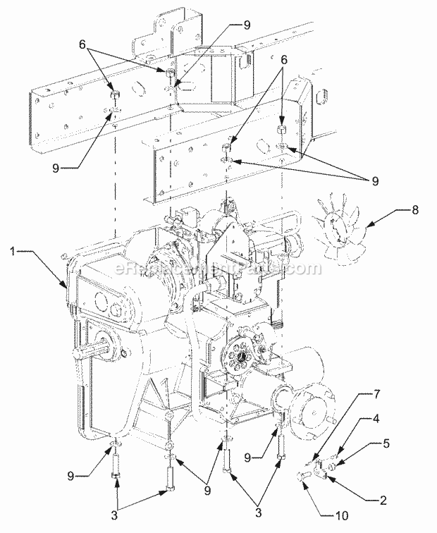 Transmission Mounting 1b065g & Before Diagram and Parts List for 5234DL 54AL544-710, 54BL544-710 Cub Cadet Lawn Tractor